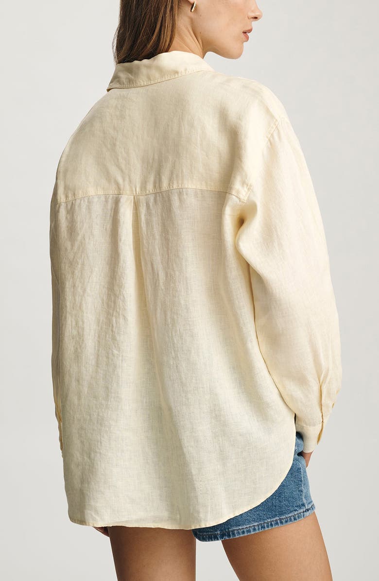 Mavi Jeans Relaxed Fit Linen Button-Up Shirt, Alternate, color, Flan