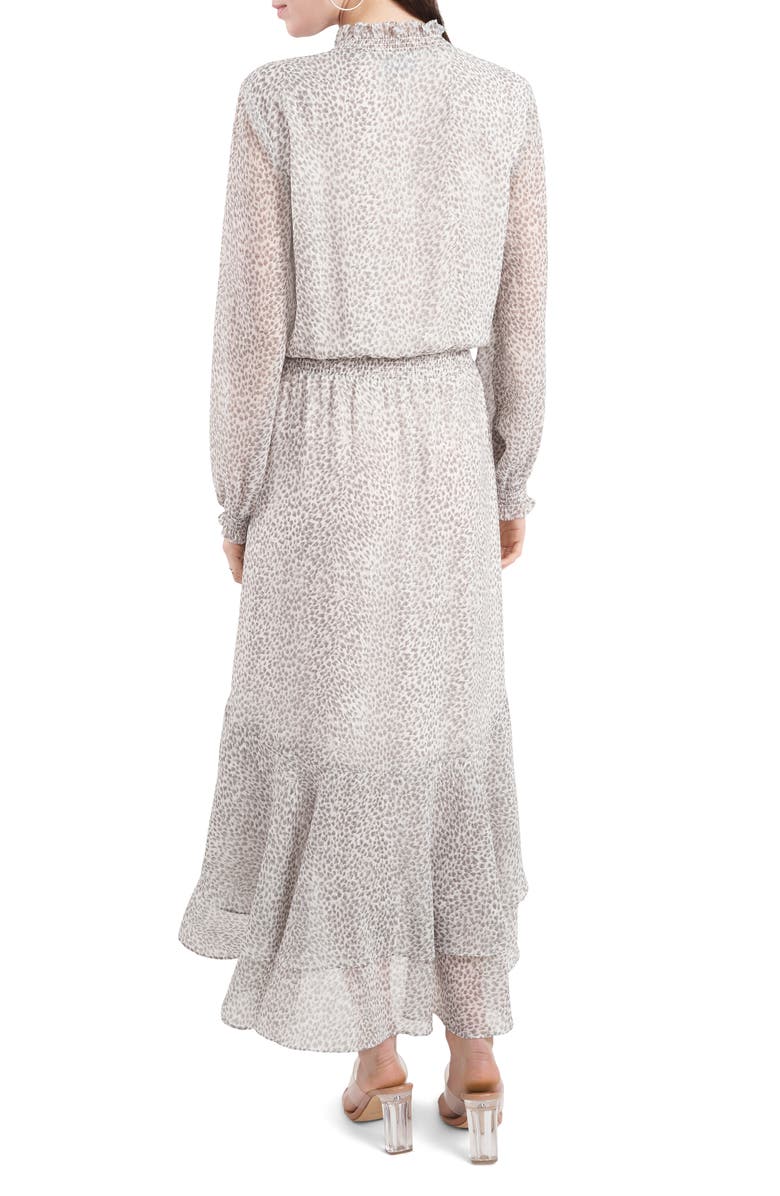 1.STATE Serene Animal Print Long Sleeve High/Low Dress, Alternate, color, 