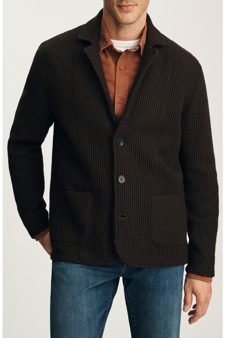 Birch Waffle Knit Sweater Blazer, Main, color, BROWN