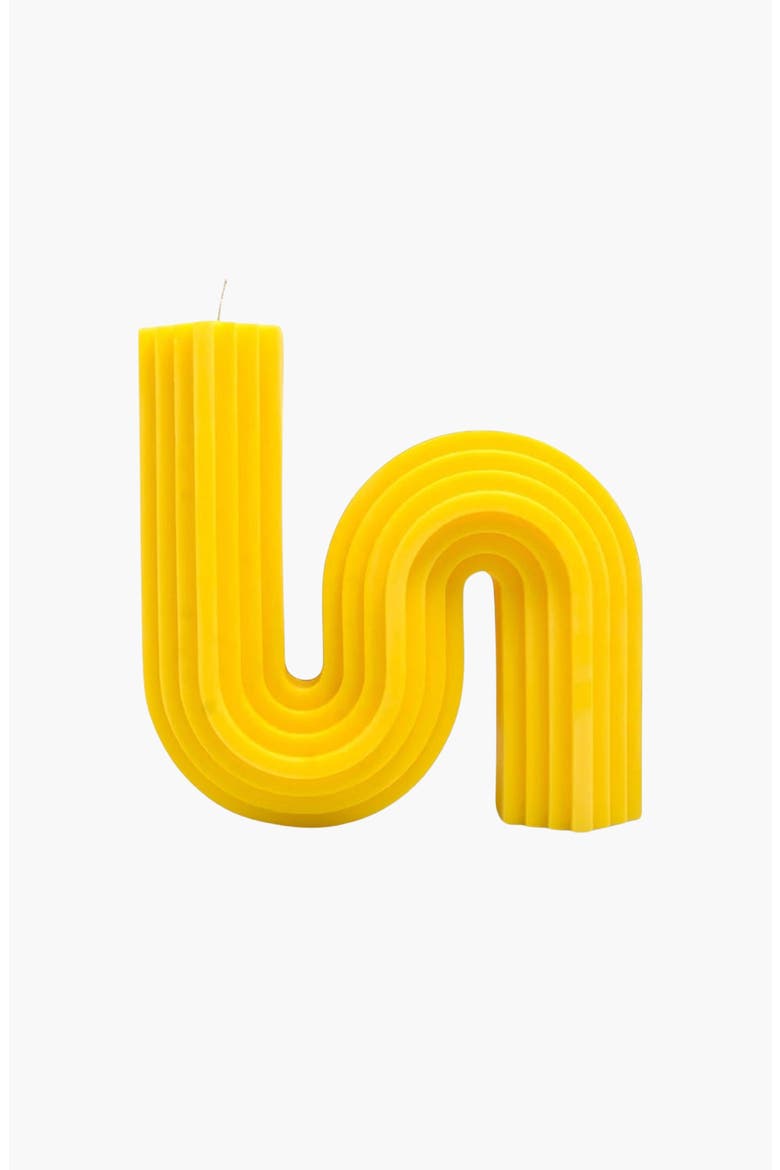 Mid Century Candle, Main, color, Yellow