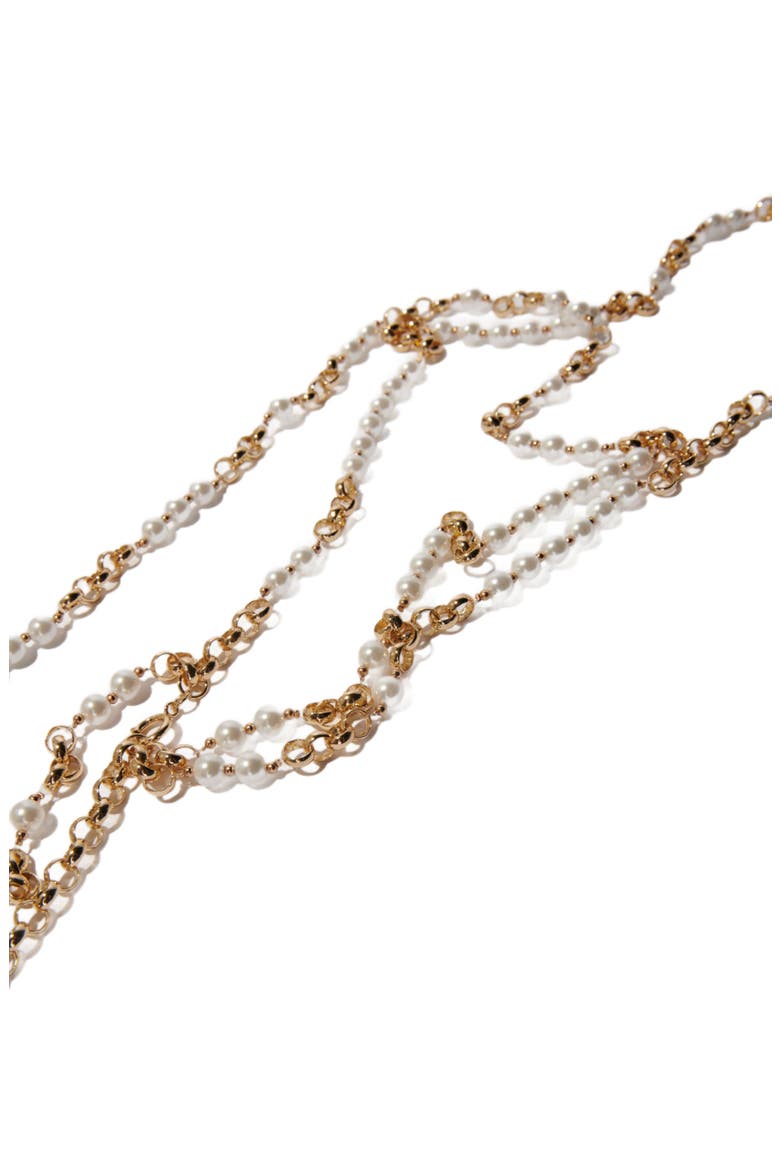 Mixed bead and metal belt, Alternate, color, Gold