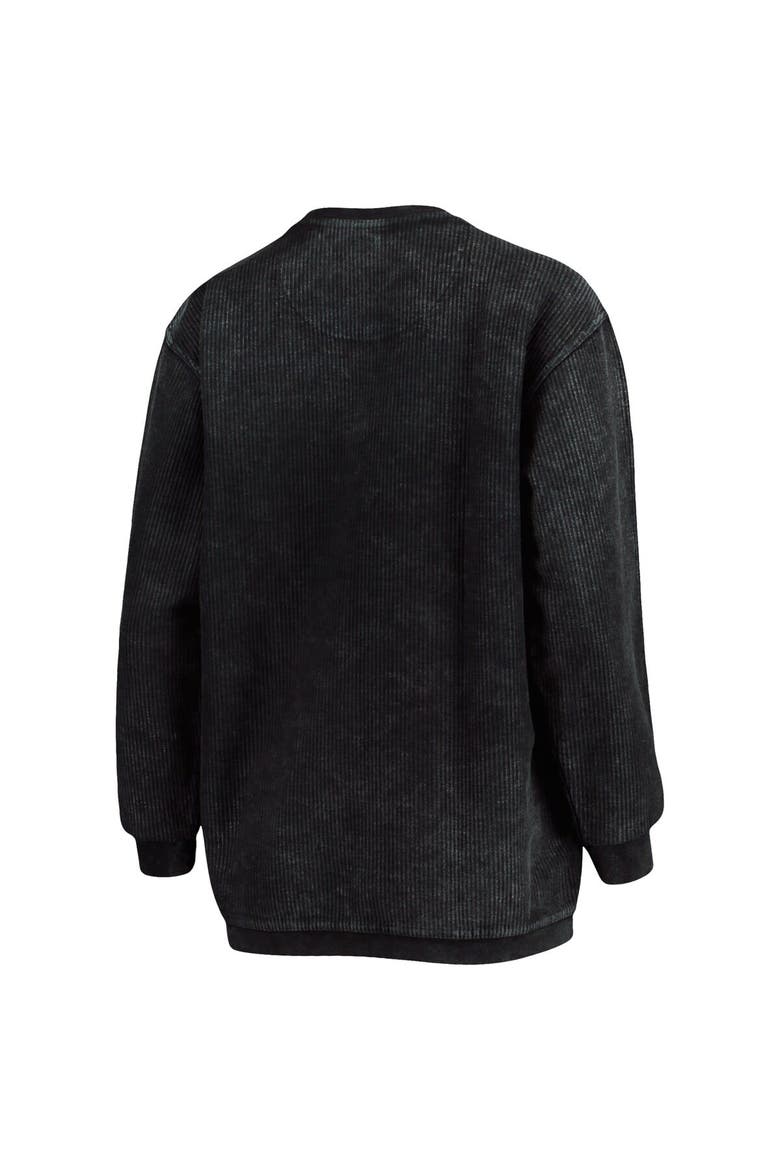 Women's Pressbox Black South Carolina Gamecocks Comfy Cord Vintage Wash Basic Arch Pullover Sweatshirt, Alternate, color, Black