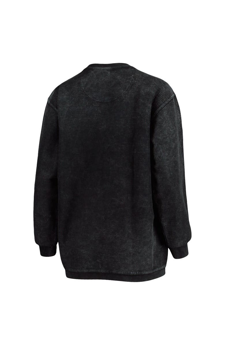 PRESSBOX Women's Pressbox Black South Carolina Gamecocks Comfy Cord Vintage Wash Basic Arch Pullover Sweatshirt, Alternate, color, 