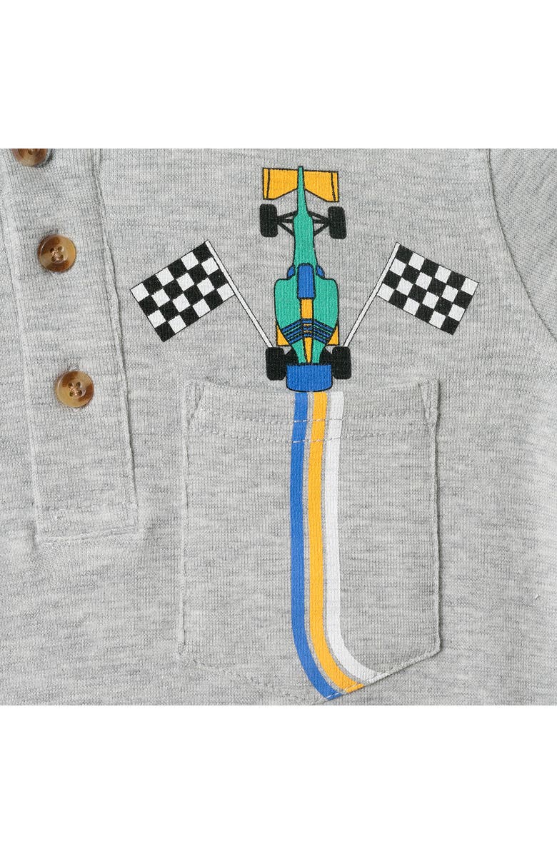 Andy & Evan Kids' Graphic Pocket Polo, Alternate, color, Grey