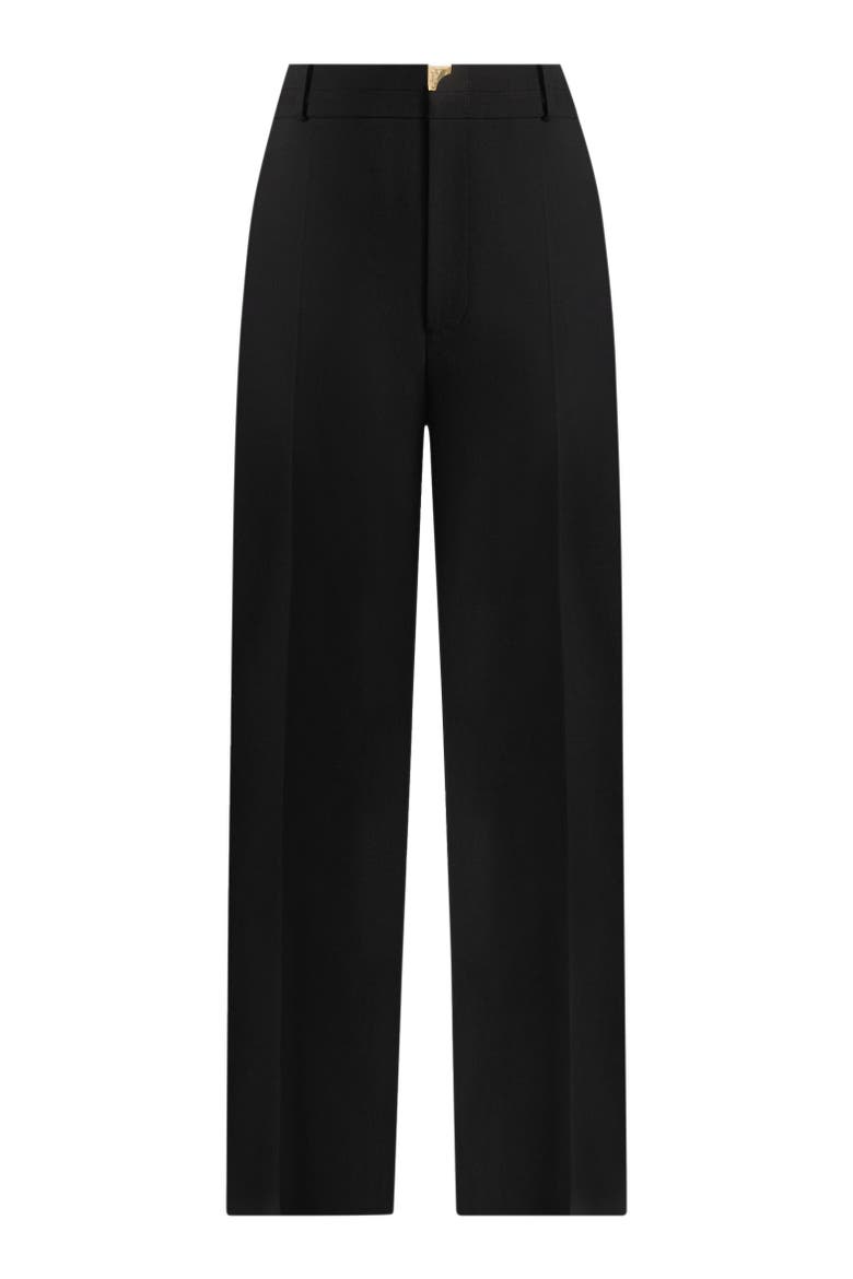 Doria Tailored Trousers With Waistband Detail, Alternate, color, Black