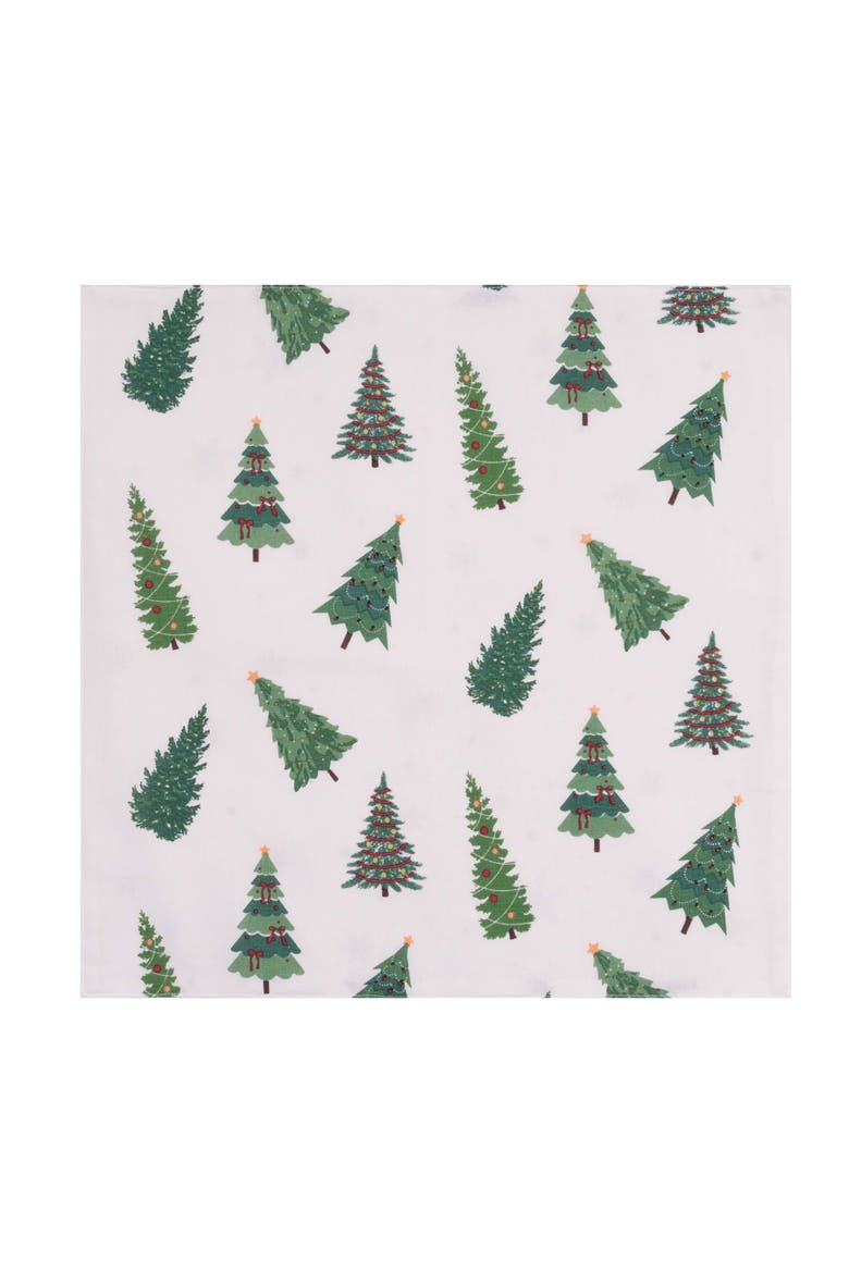 Christmas Forest Set of 6 Cloth Napkins, Alternate, color, Green