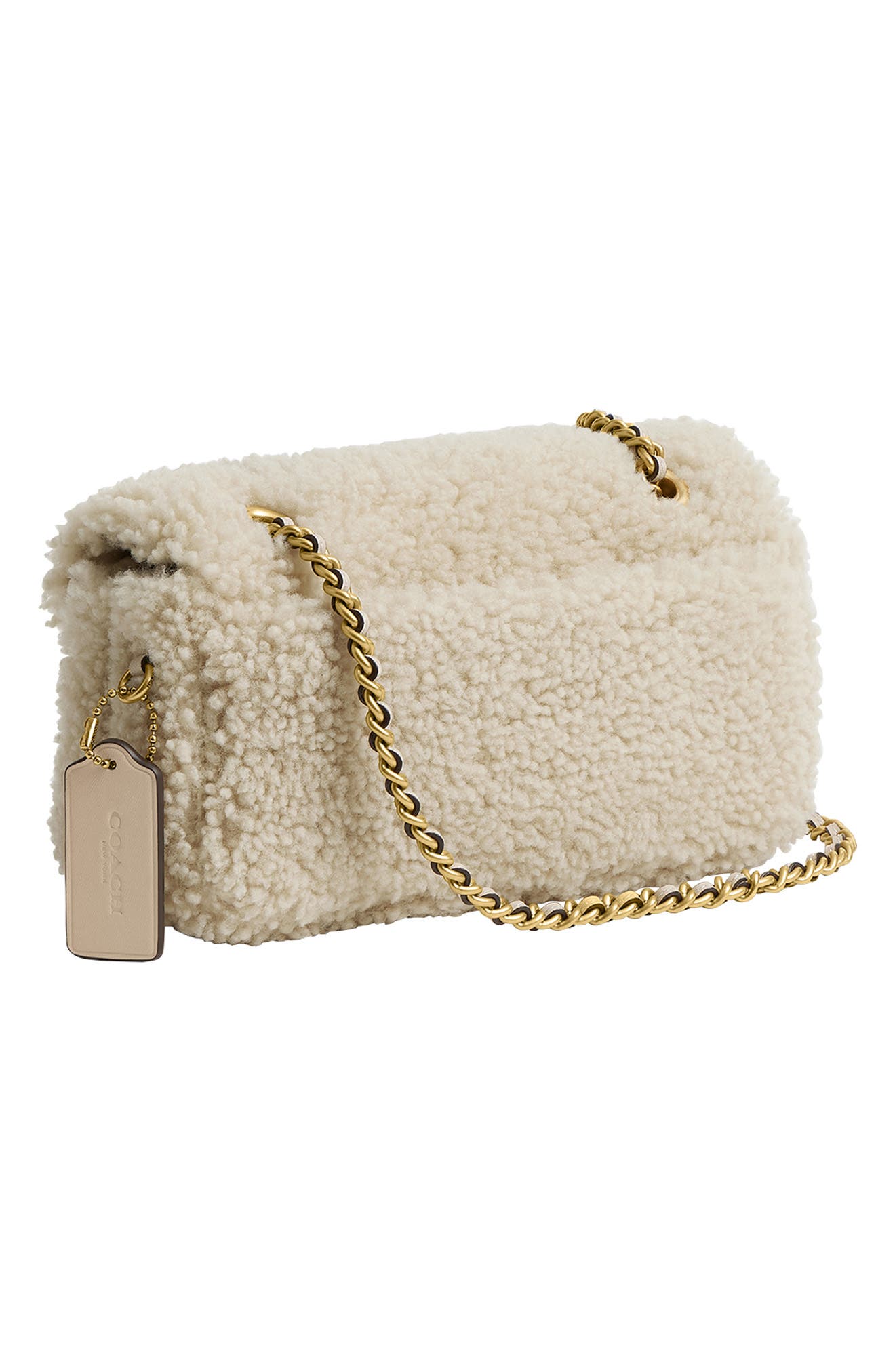 COACH Tabby Genuine Shearling Shoulder Bag, Alternate, color, 