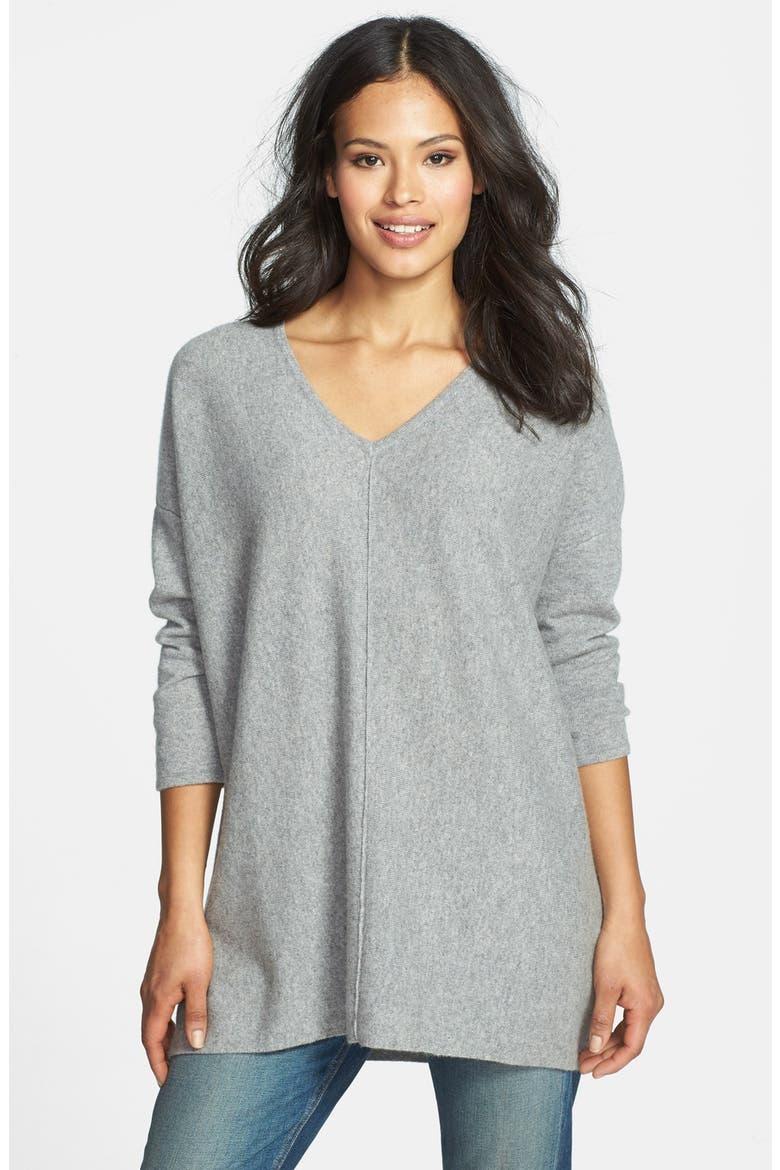 Oversized Cashmere V-Neck Sweater, Main, color, TIN