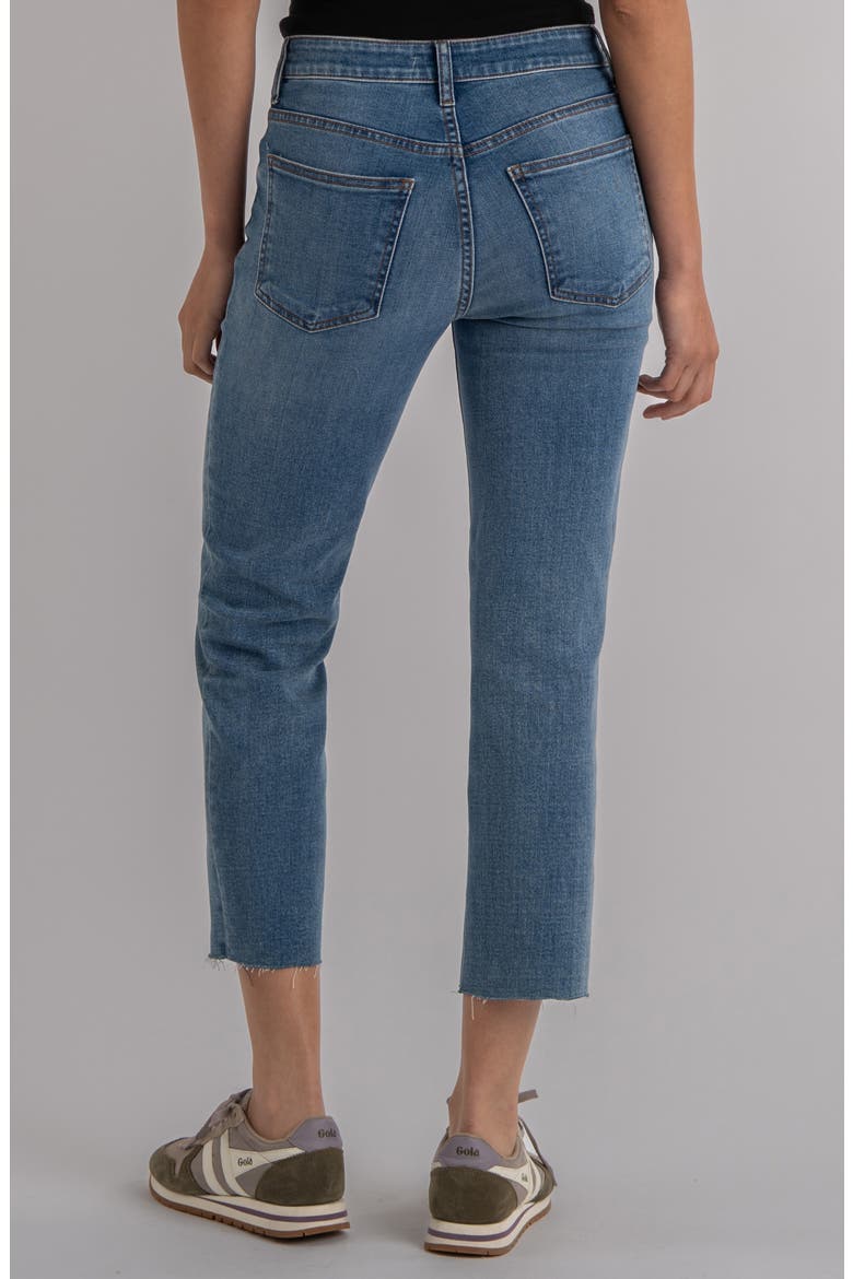Rachael Fab Ab Raw Hem High Waist Crop Mom Jeans, Alternate, color, ADHERENT