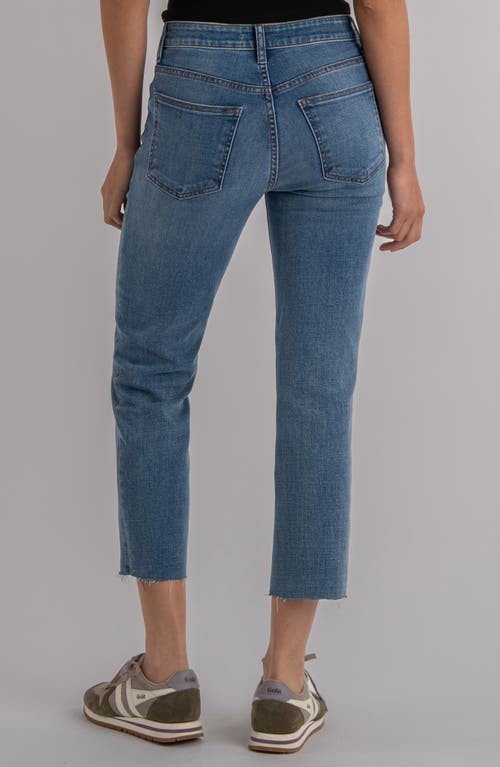 Kut From The Kloth Rachael Fab Ab Raw Hem High Waist Crop Mom Jeans In Blue