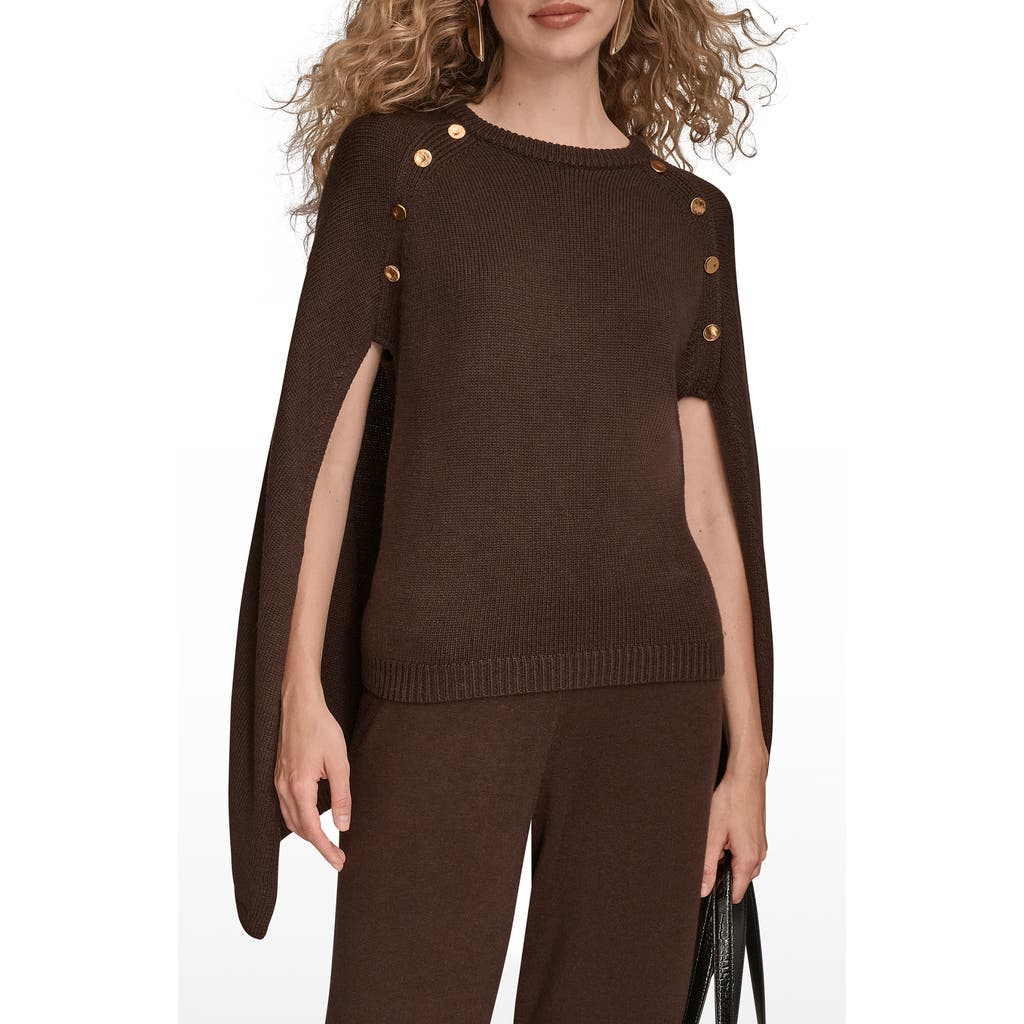 Donna Karan New York Cape Sweater In Blue