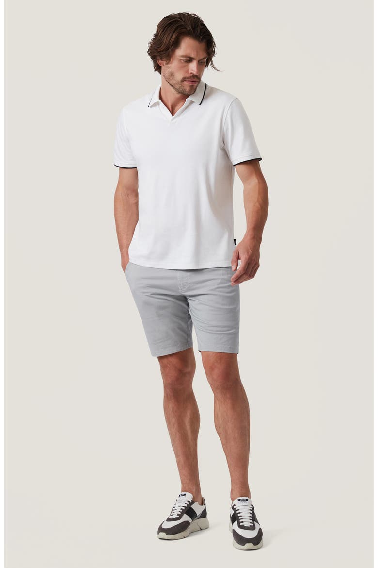 Arizona Slim Fit Grey Tie Print Flat Front Cotton Shorts, Alternate, color, GREY TIE PRINT