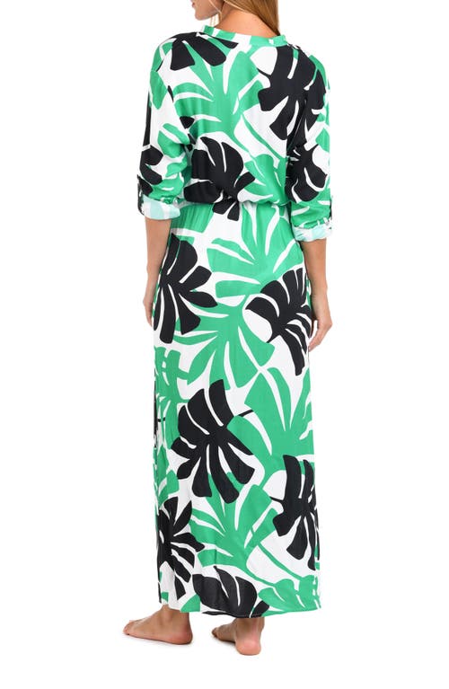 Sunshine 79 Monstera Cover-up Maxi Dress In Multi