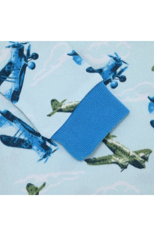 Cloud Nine Kids' Airplane Two-piece Pajamas & Socks Set In Blue