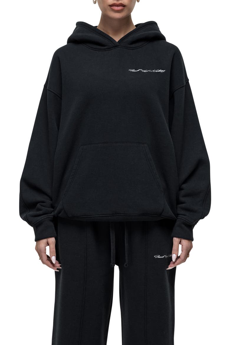 Scribble Black Pullover Hoodie, Main, color, Black