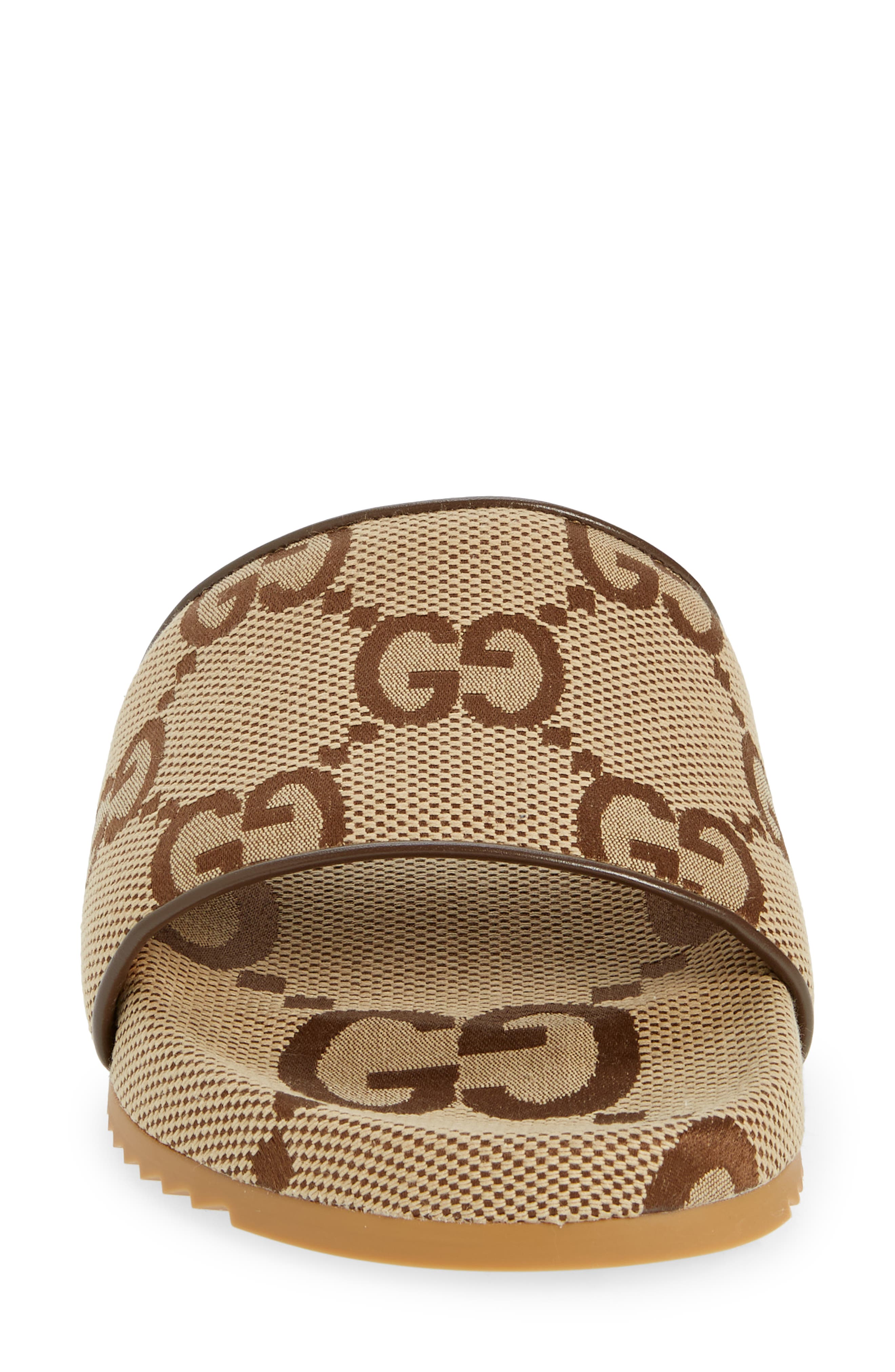 Maxi GG Supreme Canvas Slide Sandal, Alternate, color, CAMEL EBONY
