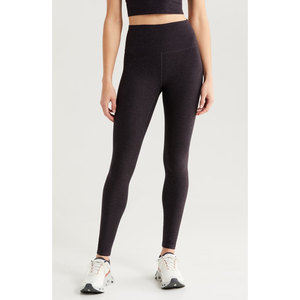 Zella Renew Mélange High Waist Leggings in Black Melange at Nordstrom, Size X-Large