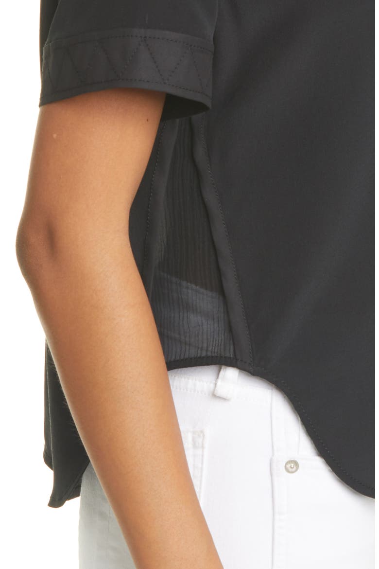 Sarah Pleated Silk Blouse, Alternate, color, BLACK