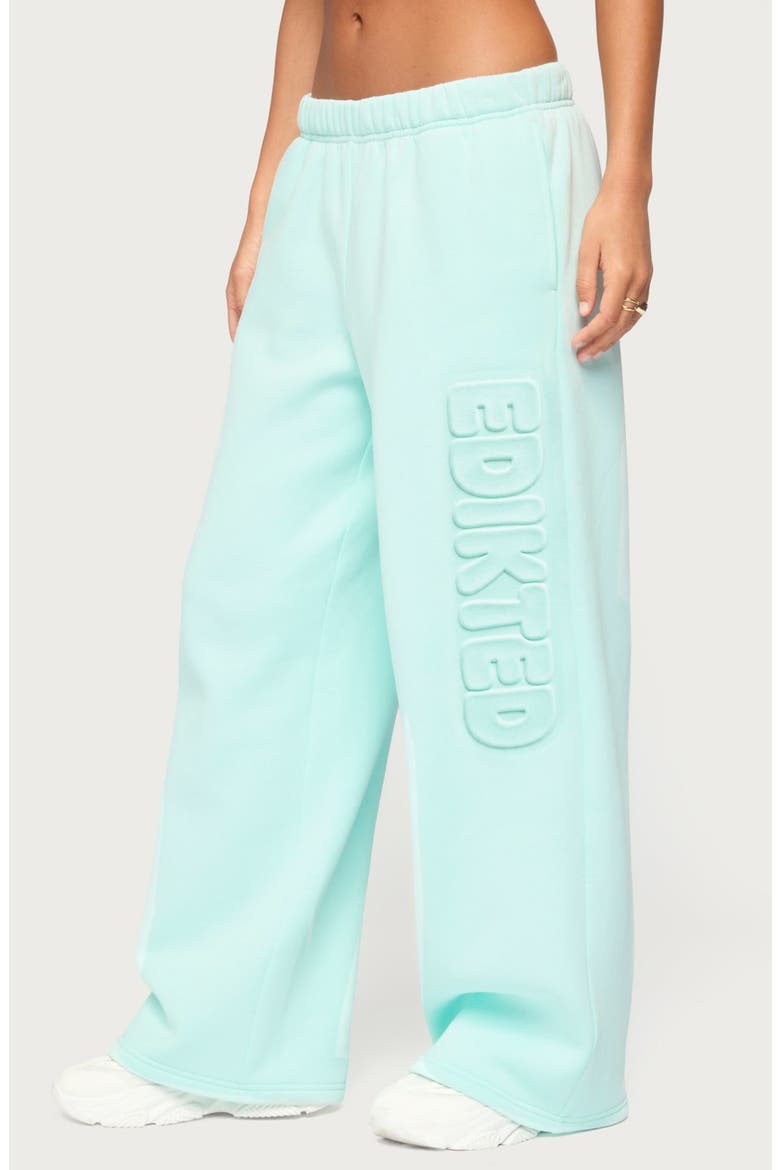 Alysa Wide Leg Sweatpants, Alternate, color, AQUA