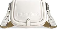True Religion Distressed Logo Denim Saddle Bag