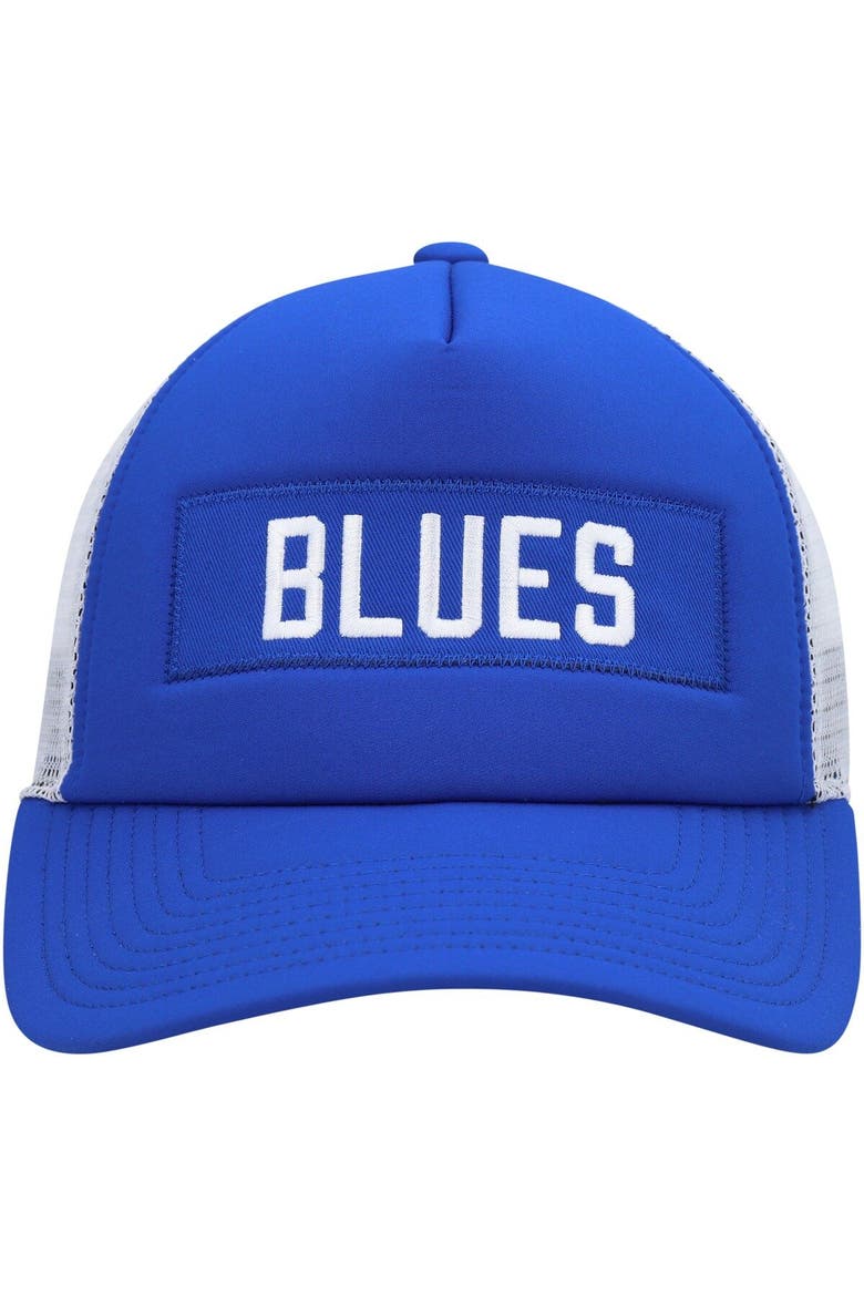 Men's adidas Blue/White St. Louis Blues Team Plate Trucker Snapback Hat, Alternate, color, Blue