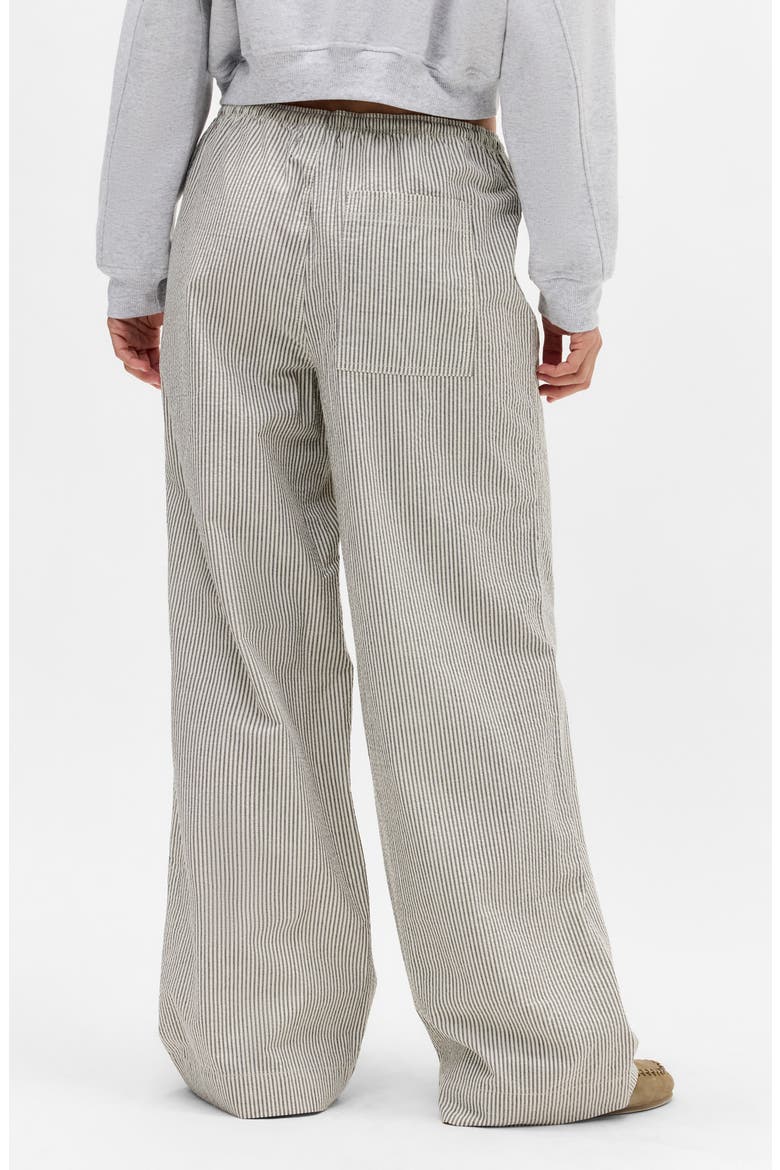 Joey Stripe Cotton Drawstring Waist Pants, Alternate, color, BLACK/WHITE