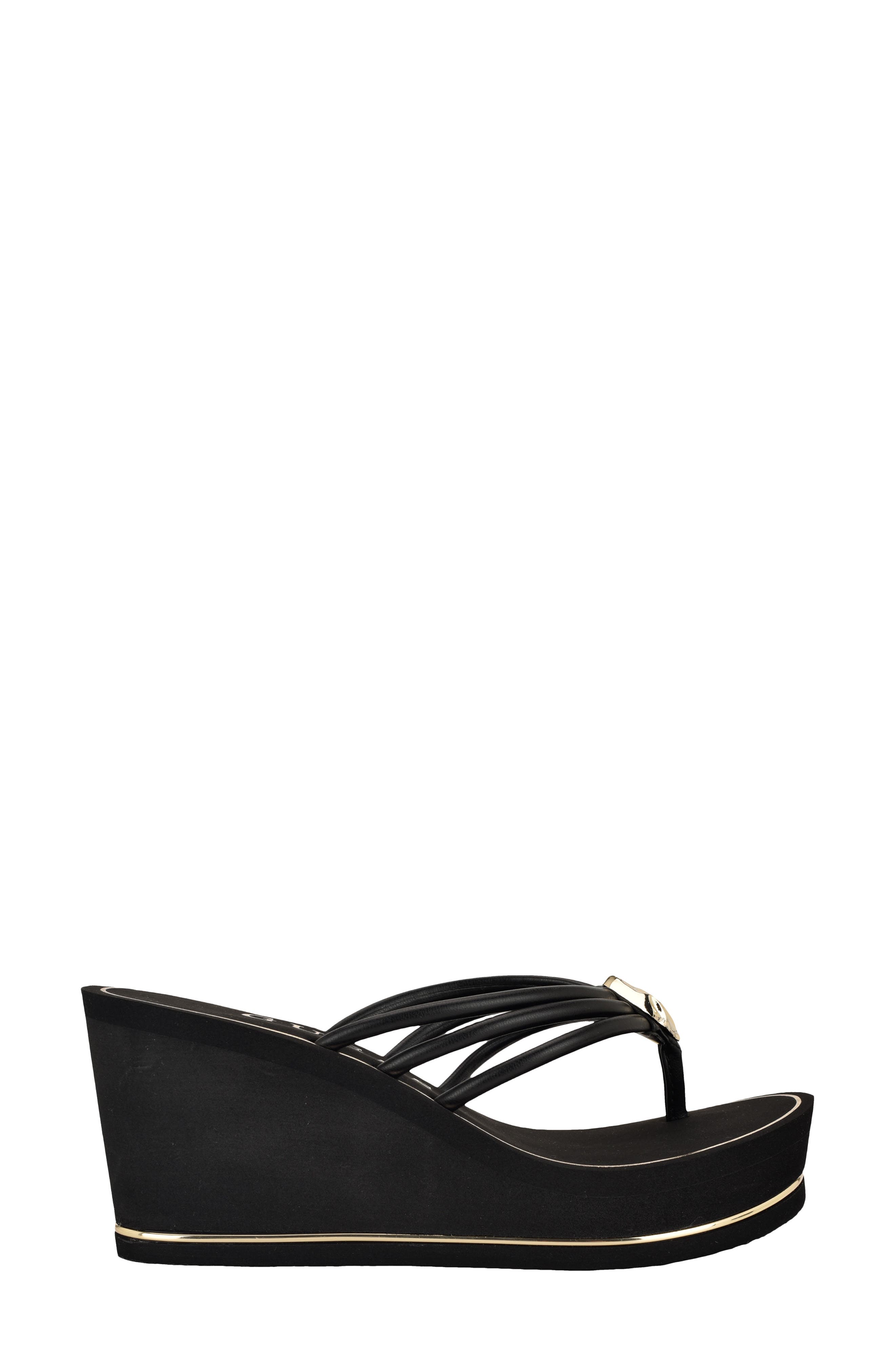 GUESS Sabrie Platform Wedge Sandal, Alternate, color, Black