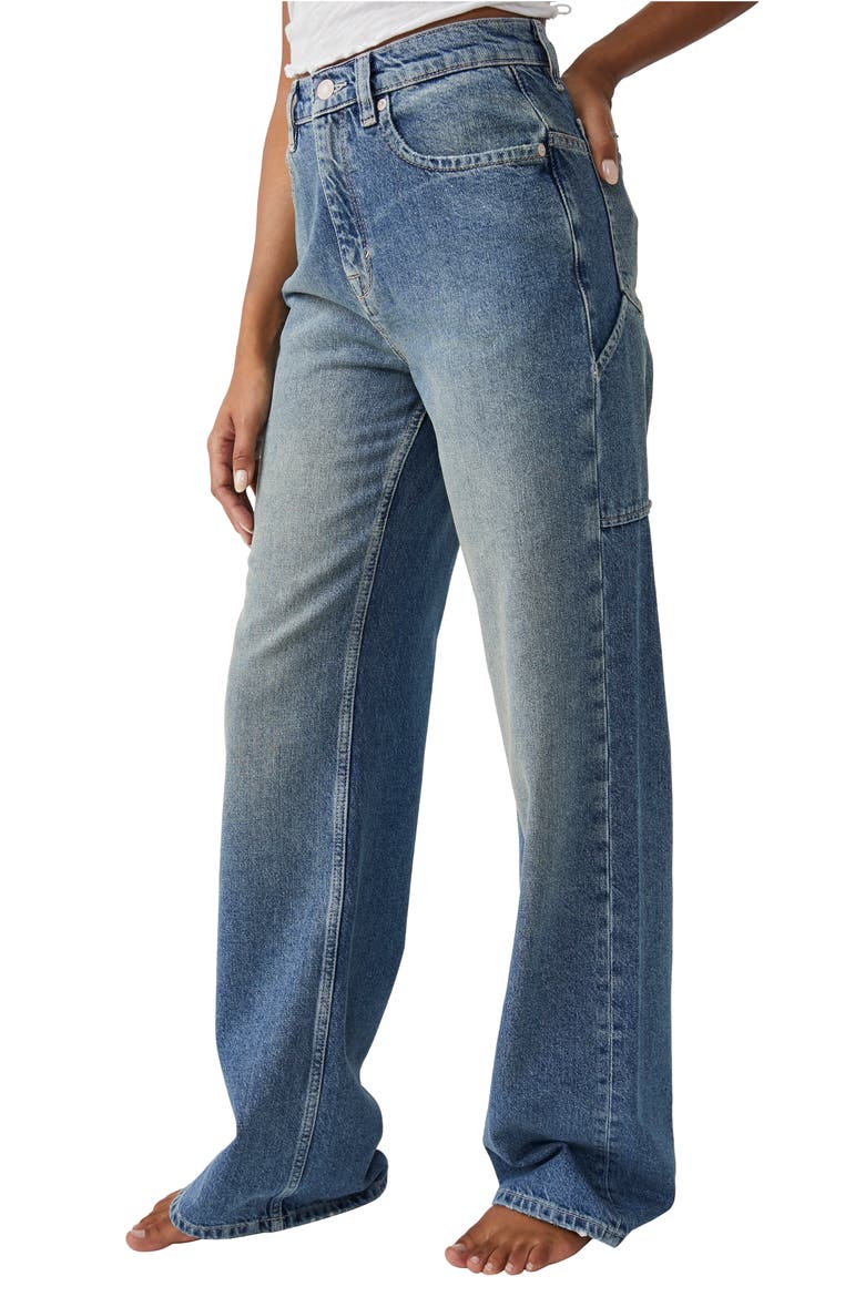 We the Free Tinsley High Waist Baggy Jeans, Alternate, color, HAZEY BLUE