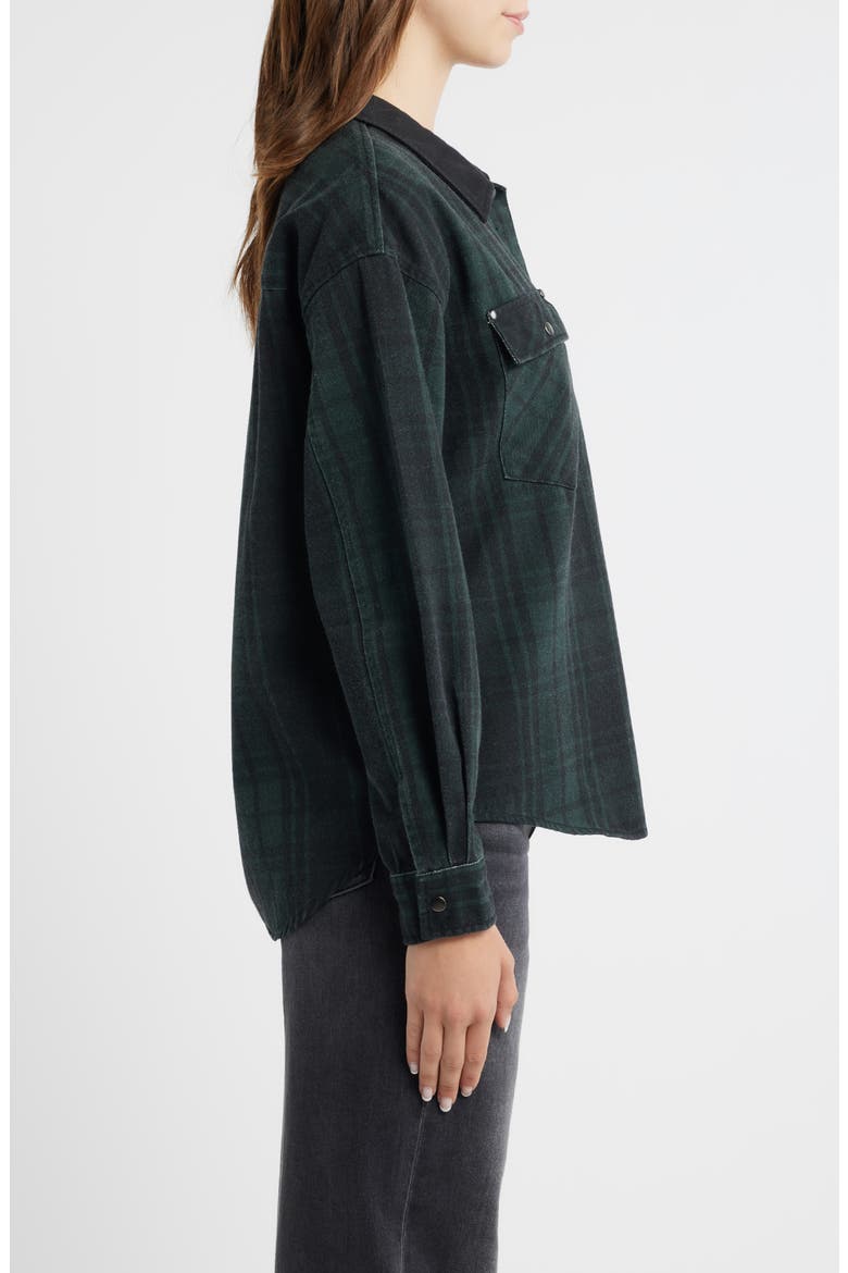 Plaid Cotton Shacket, Alternate, color, PINE BLACK PLAID