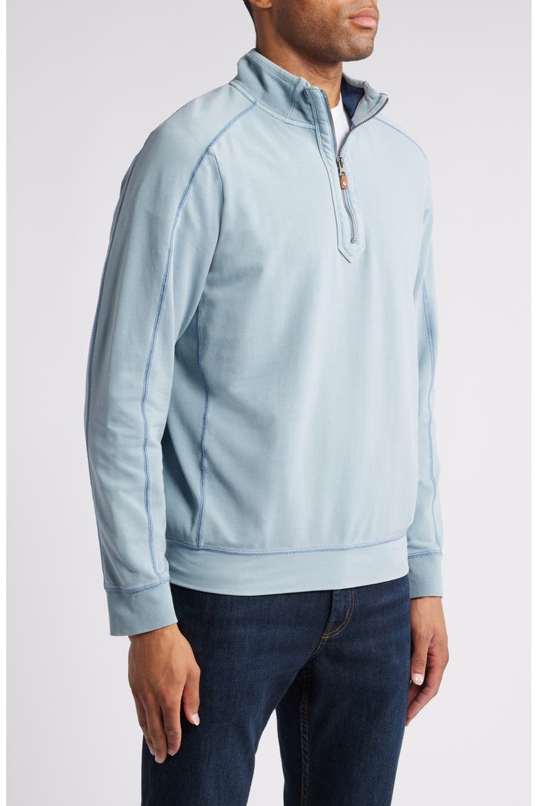 French Terry Half Zip Pullover, Alternate, color, NORSE BLUE