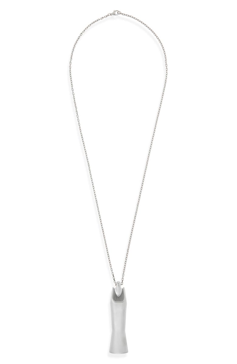 Rick Owens Mega Sister Pendant Necklace, Main, color, Palladium
