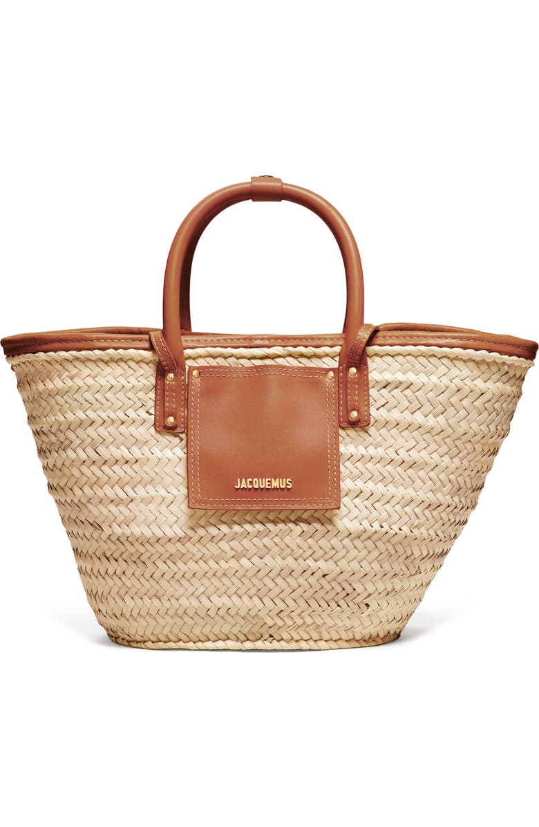 Jacquemus Le Panier Soli Woven Palm Basket Bag, Main, color,