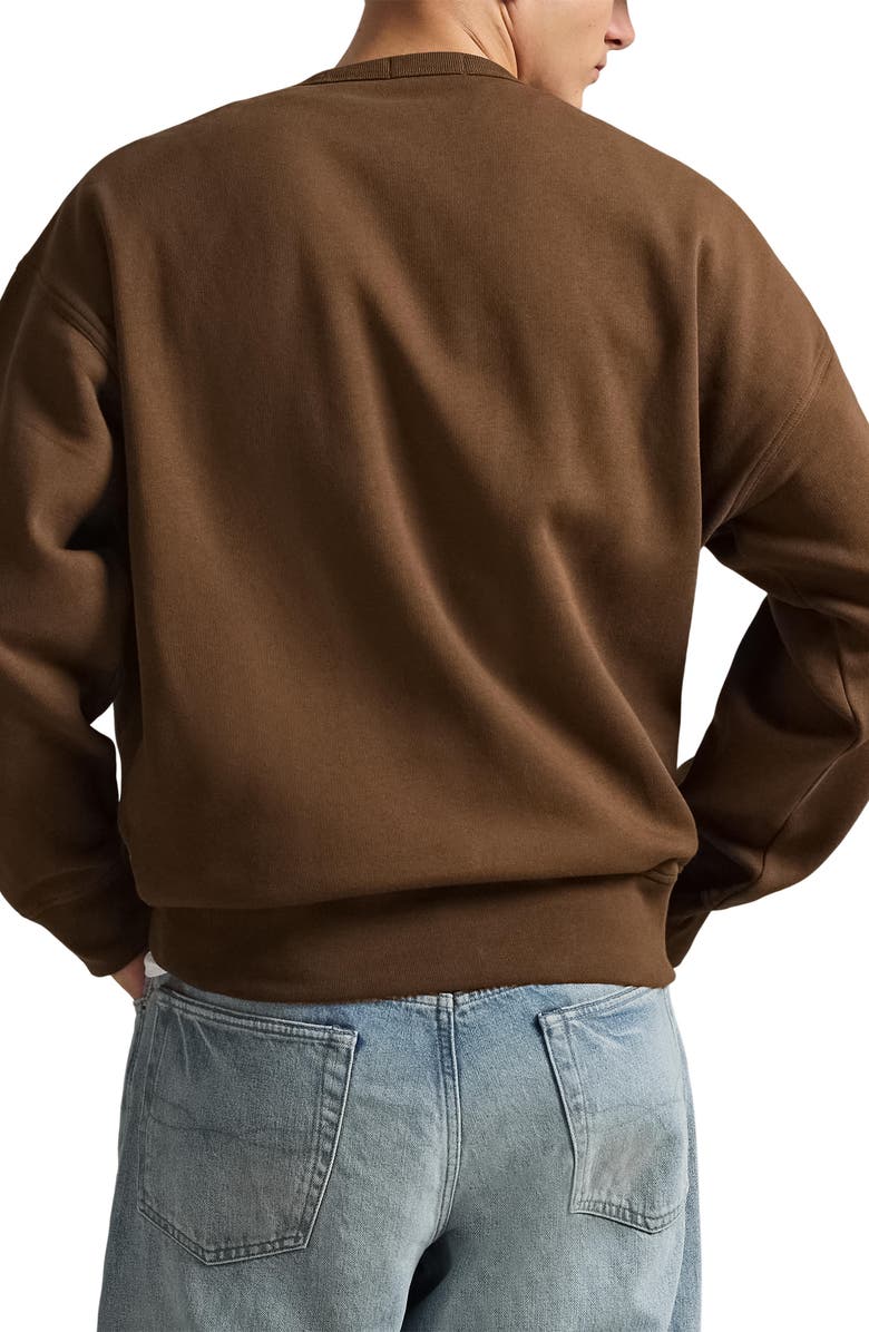 Polo Ralph Lauren Relaxed Fit Fleece Graphic Sweatshirt, Alternate, color, Branch Brown