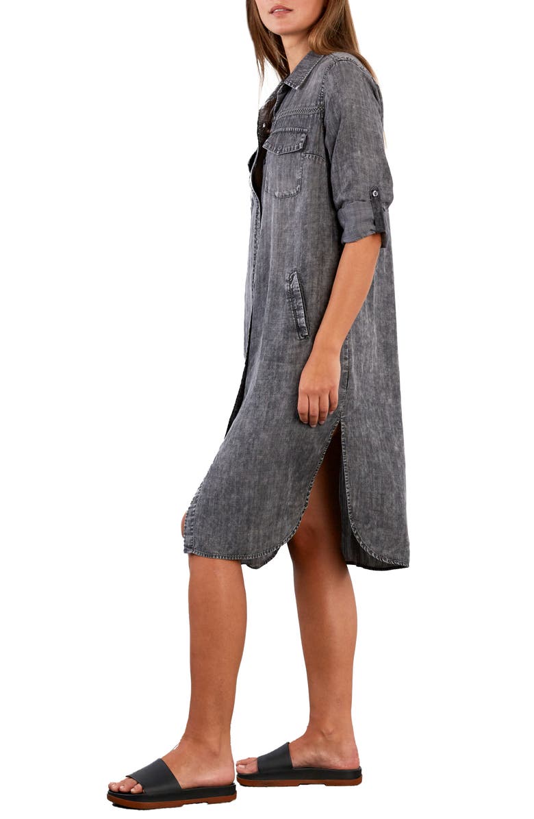 Billy T Long Sleeve Denim Shirtdress, Alternate, color,