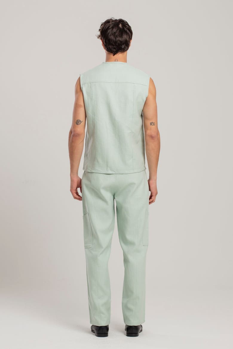 Linen Blend Free Heaven Vest With Pocket, Alternate, color, Light Green