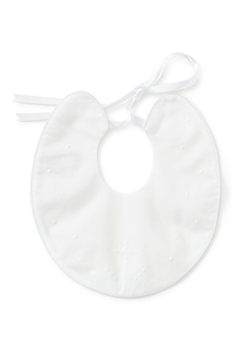Embroidered Bib, Main, color, WHITE