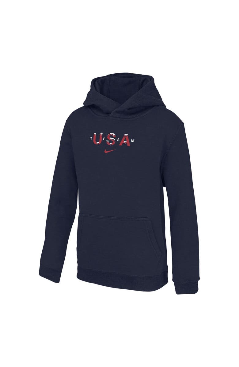 Nike Youth Nike Navy Team USA Snow Club Hoodie, Alternate, color, Navy