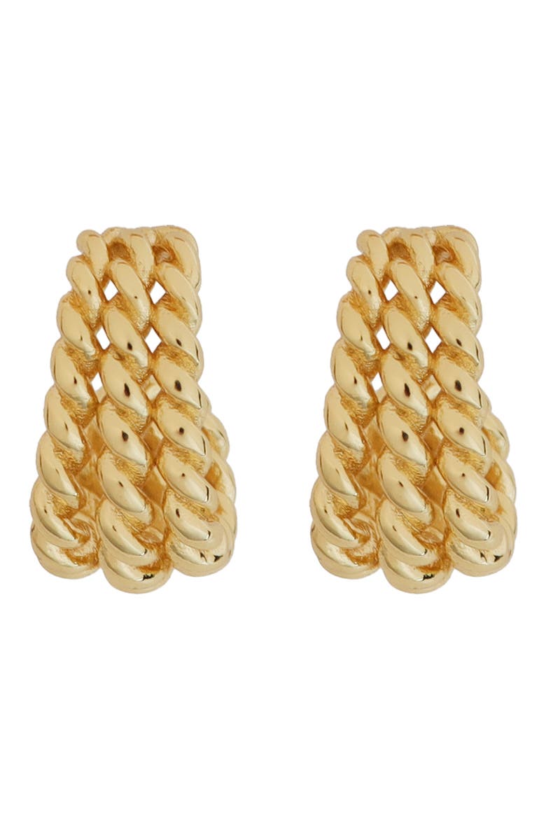 Twisted Triple Row Hoop Earrings, Main, color, GOLD
