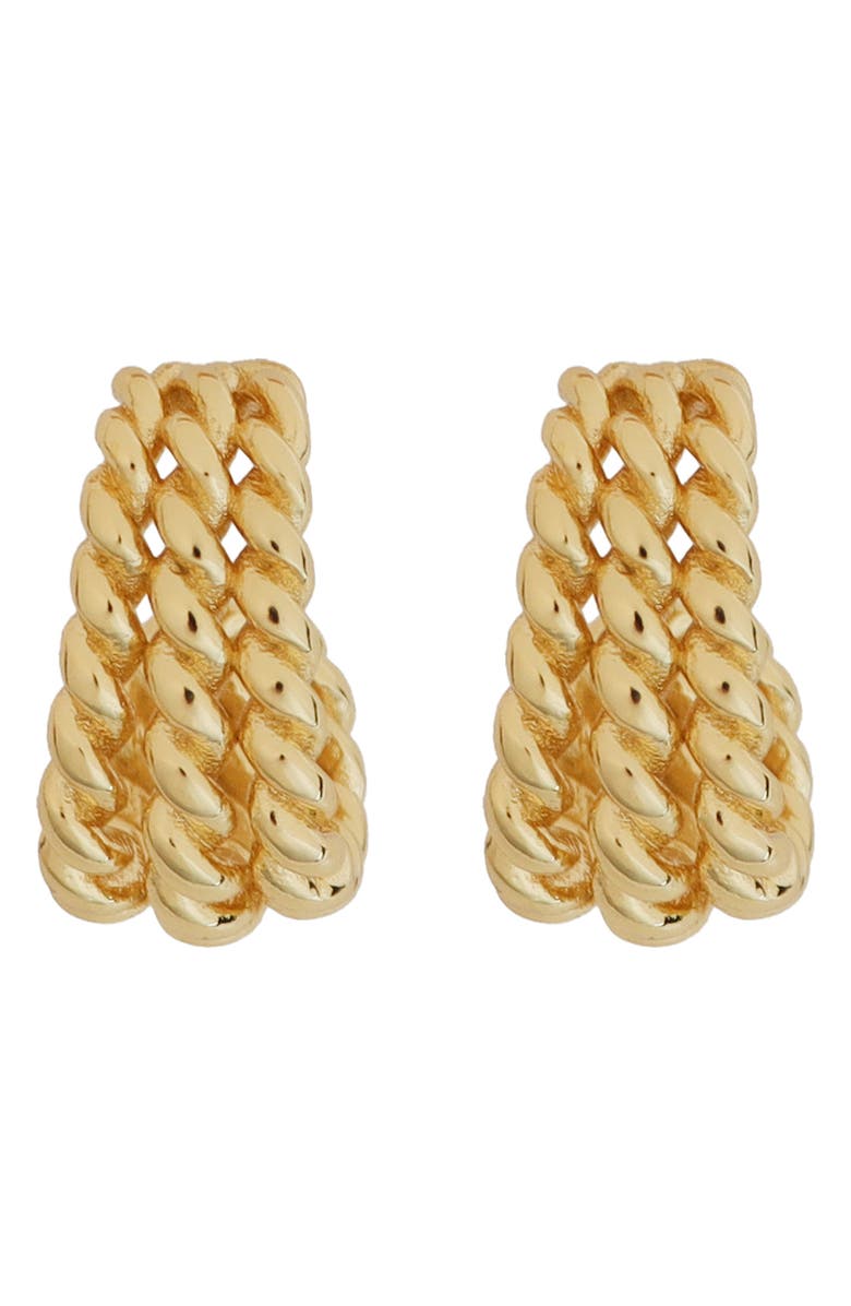 Panacea Twisted Triple Row Hoop Earrings, Main, color, Gold