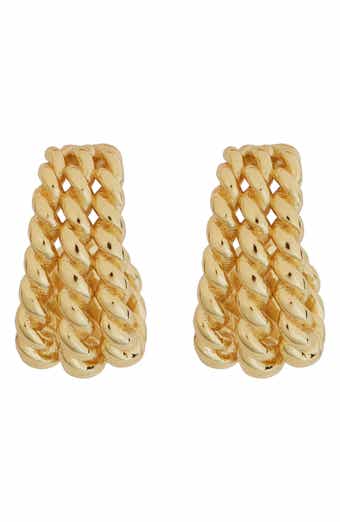 Panacea Twisted Triple Row Hoop Earrings