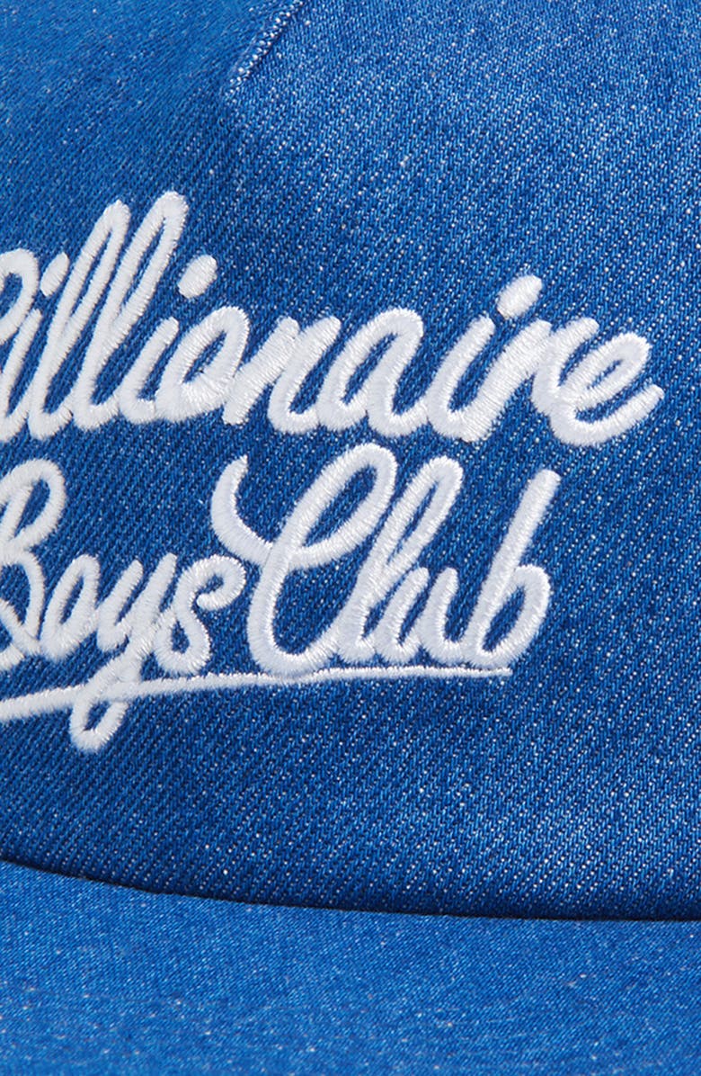 Billionaire Boys Club Script Embroidered Denim Adjustable Baseball Cap, Alternate, color, Denim