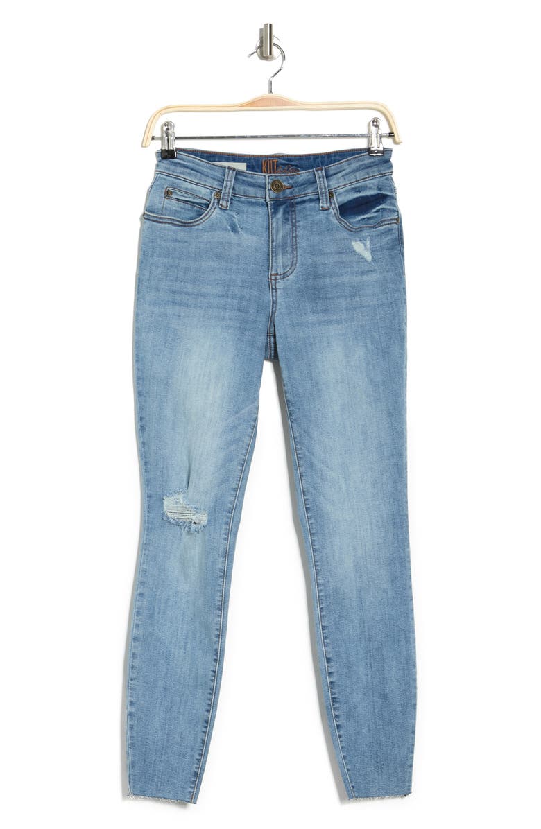 KUT from the Kloth Carlo Distressed Raw Hen Ankle Crop Skinny Jeans, Alternate, color, 