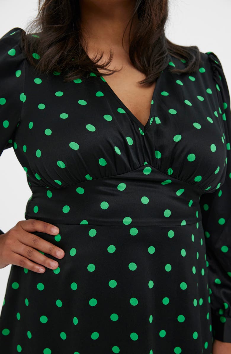 VERO MODA CURVE Messi Polka Dot Long Sleeve Dress, Alternate, color, 