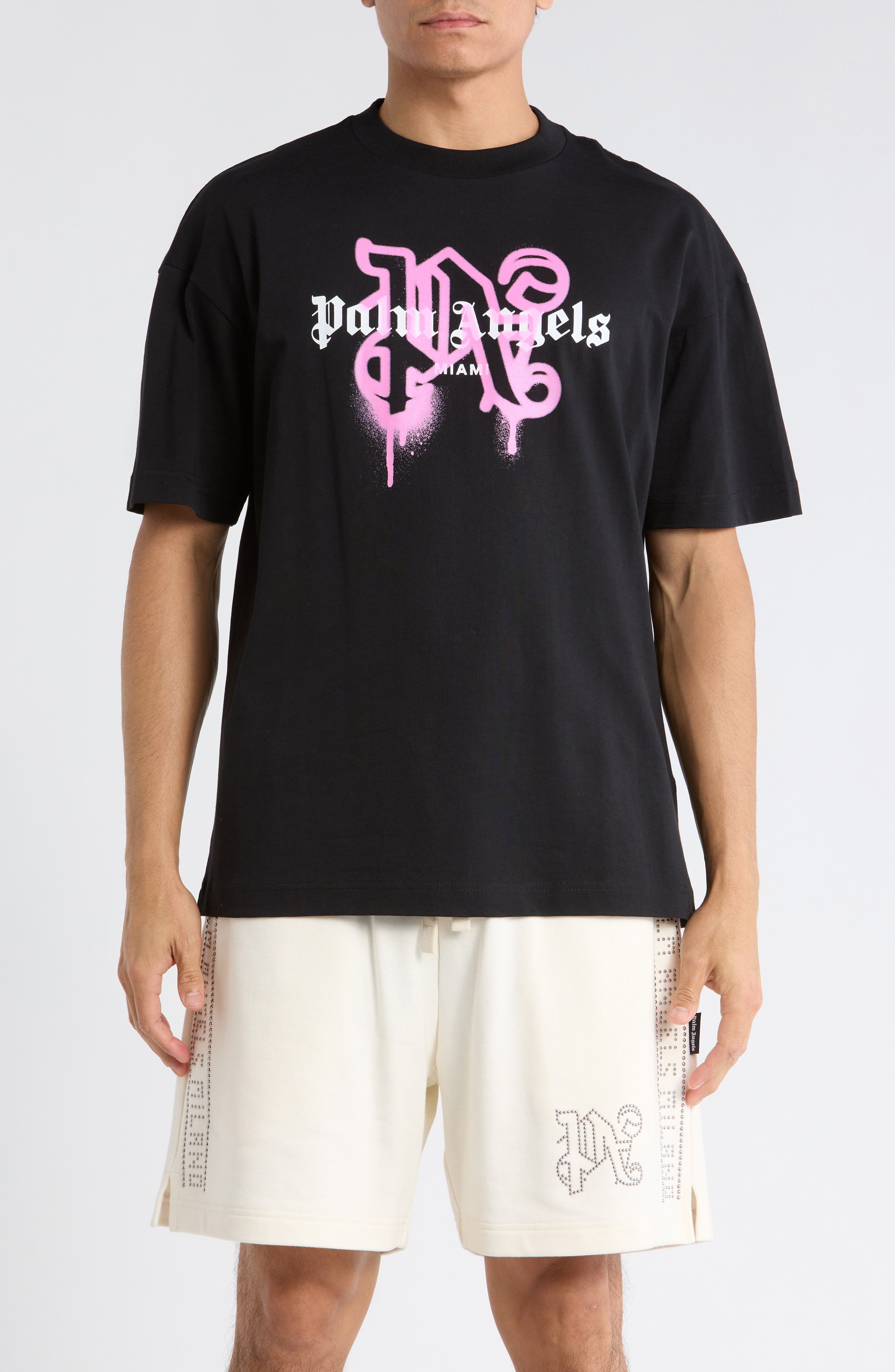 Palm Angels Logo Graphic Cotton T-Shirt
