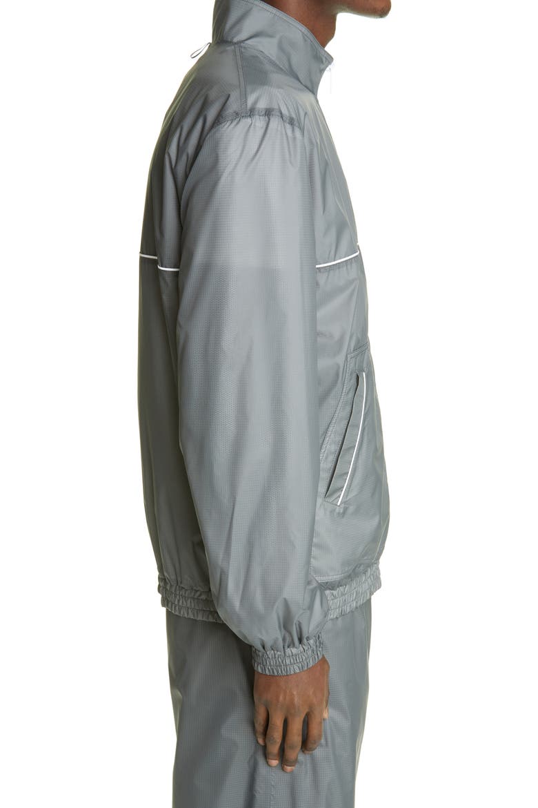 Oversize Zip Front Track Jacket, Alternate, color, SILVER