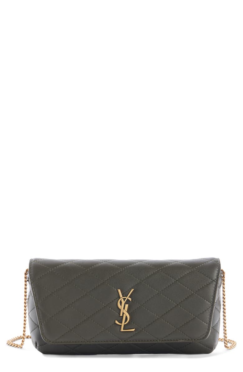 Saint Laurent Gaby Quilted Leather Crossbody Phone Pouch, Main, color, 