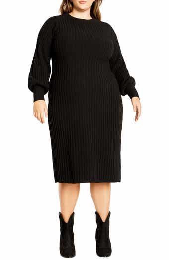 Saskia Long Sleeve Rib Sweater Dress