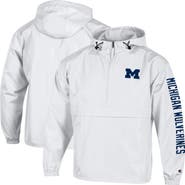 Champion Men's Champion  White Michigan Wolverines Cloud Packable Half-Zip Hooded Jacket