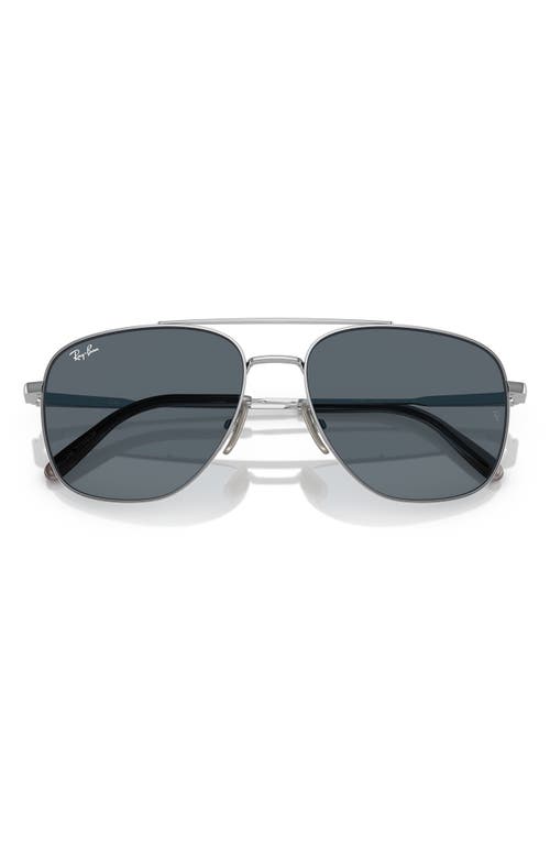 Ray Ban Ray-ban 59mm Polarized Square Sunglasses In Silver
