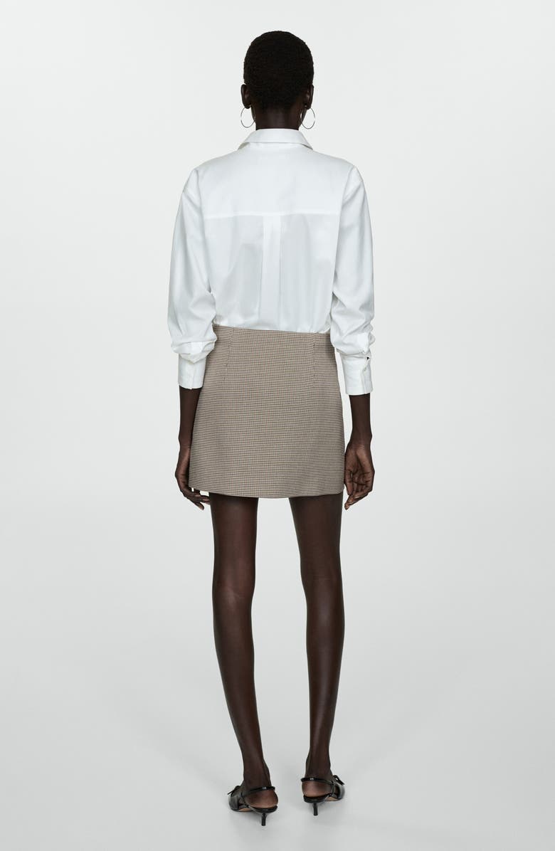 MANGO Houndstooth Miniskirt, Alternate, color, Brown
